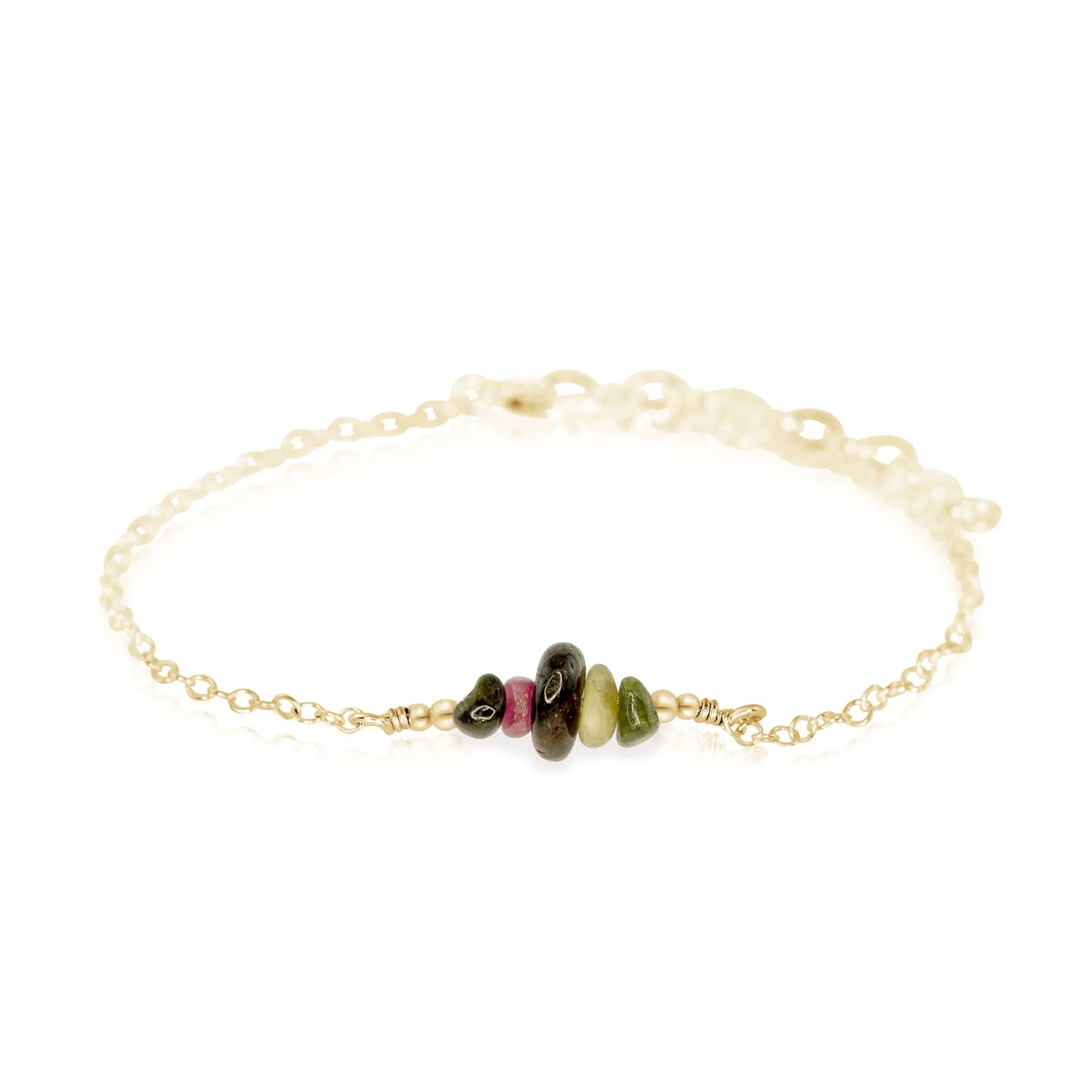 Custom Crystal Chip Bead Bar Anklet