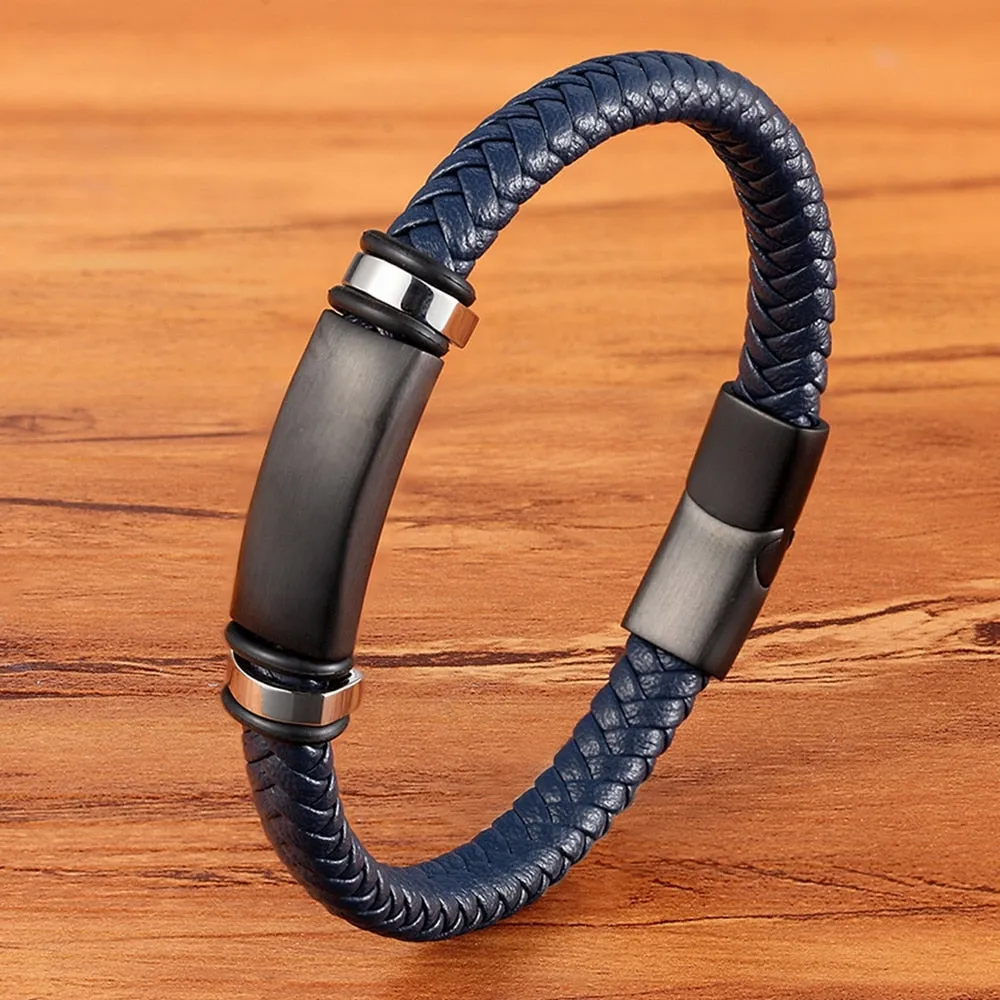 Custom Stainless Steel Black Matte Metal Charm Men