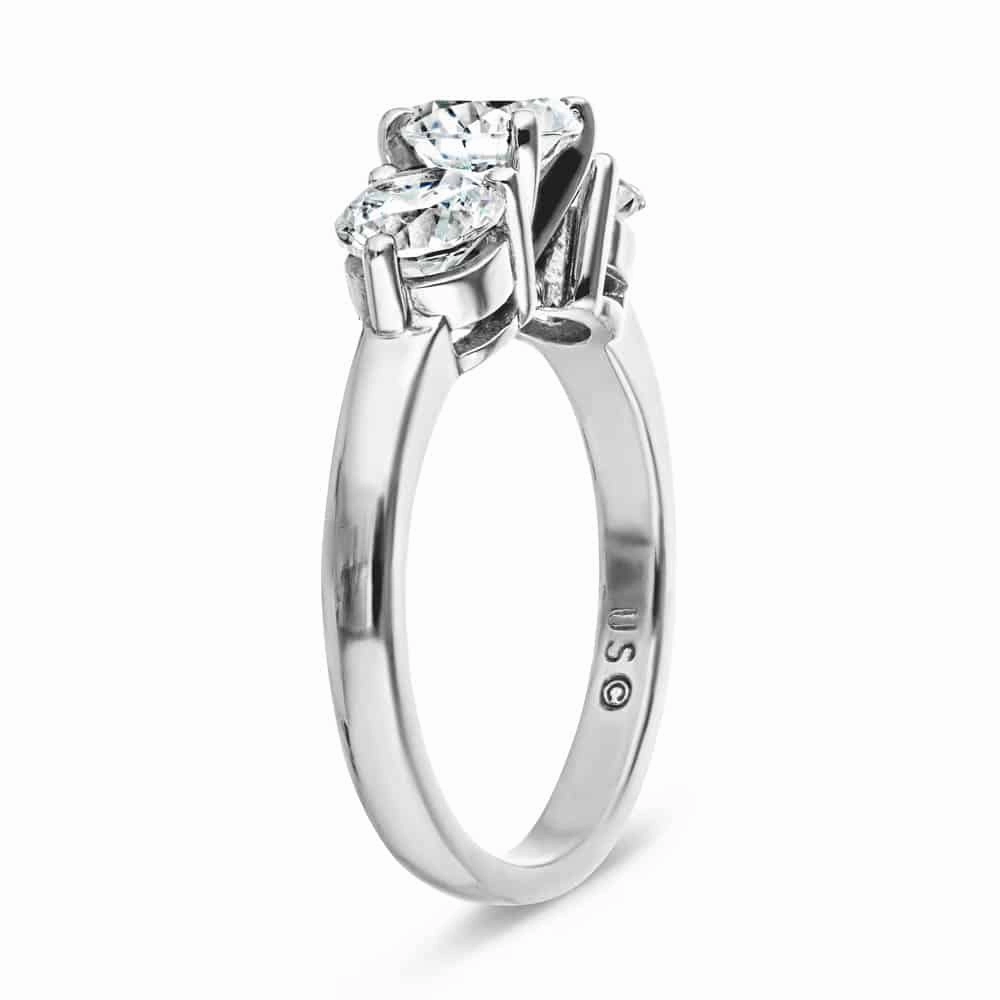 Carmella Lab Grown Diamond Three Stone Engagement Ring Warm Gift Classic Contour