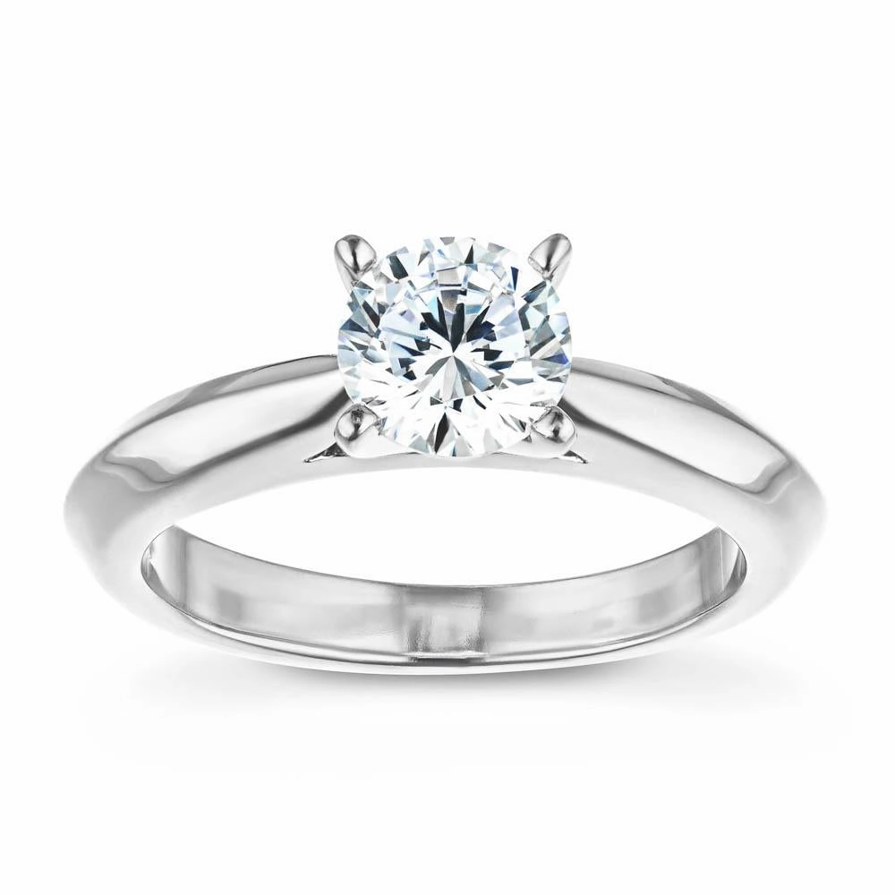 Glitzy Accessory Demi Lab Grown Diamond Knife Edge Cathedral Solitaire Engagement Ring