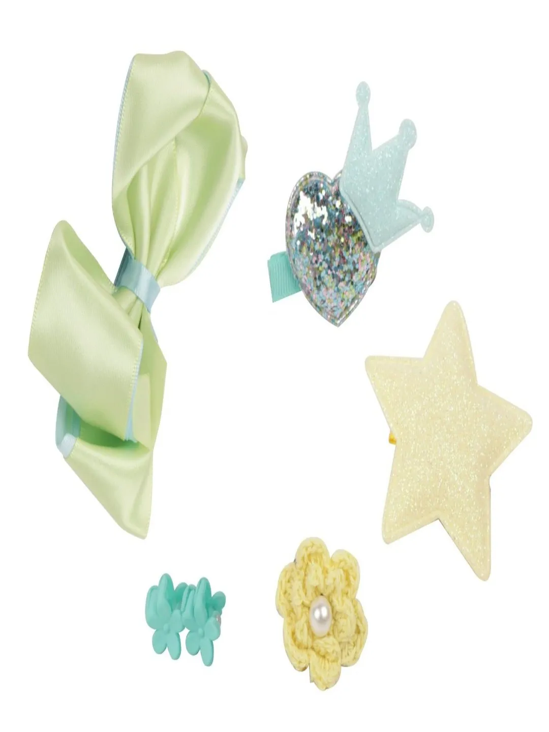 Cute Hair Clips Set for Girls - Pack of 2 (Lime & Blue)