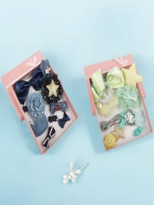 Cute Hair Clips Set for Girls - Pack of 2 (Lime & Blue)
