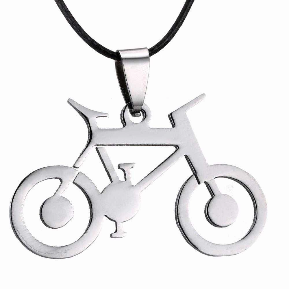 Budget-Friendly Accessory Cycolinks Bicycle Pendant Mens Necklace Leather Rope
