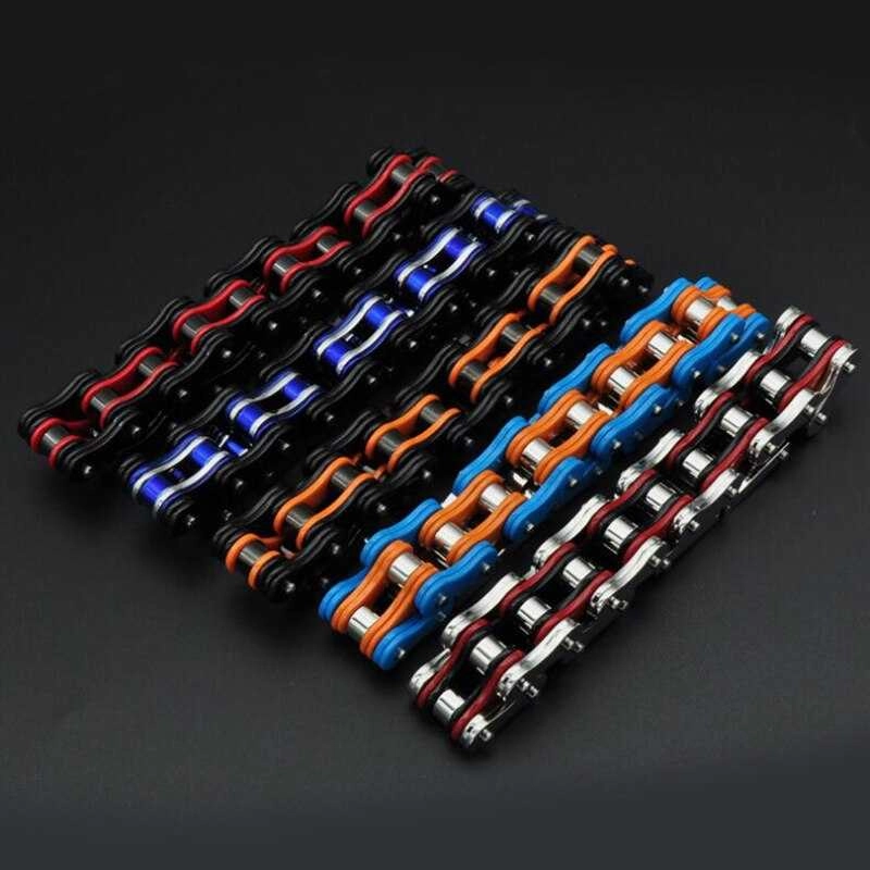 Fantasy Vision Worthy Mixes Cycolinks Black & Orange Bike Chain Bracelet