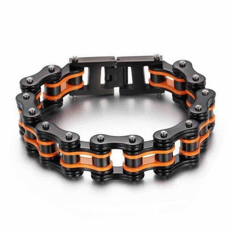 Cycolinks Black & Orange Bike Chain Bracelet All-Inclusive Range