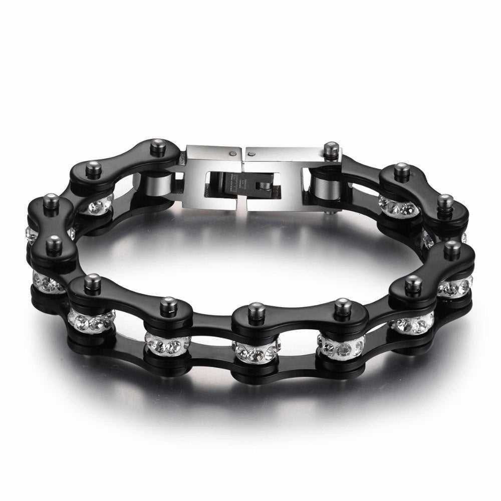 Cycolinks Black Crystal Bike Chain Bracelet Authentic Piece