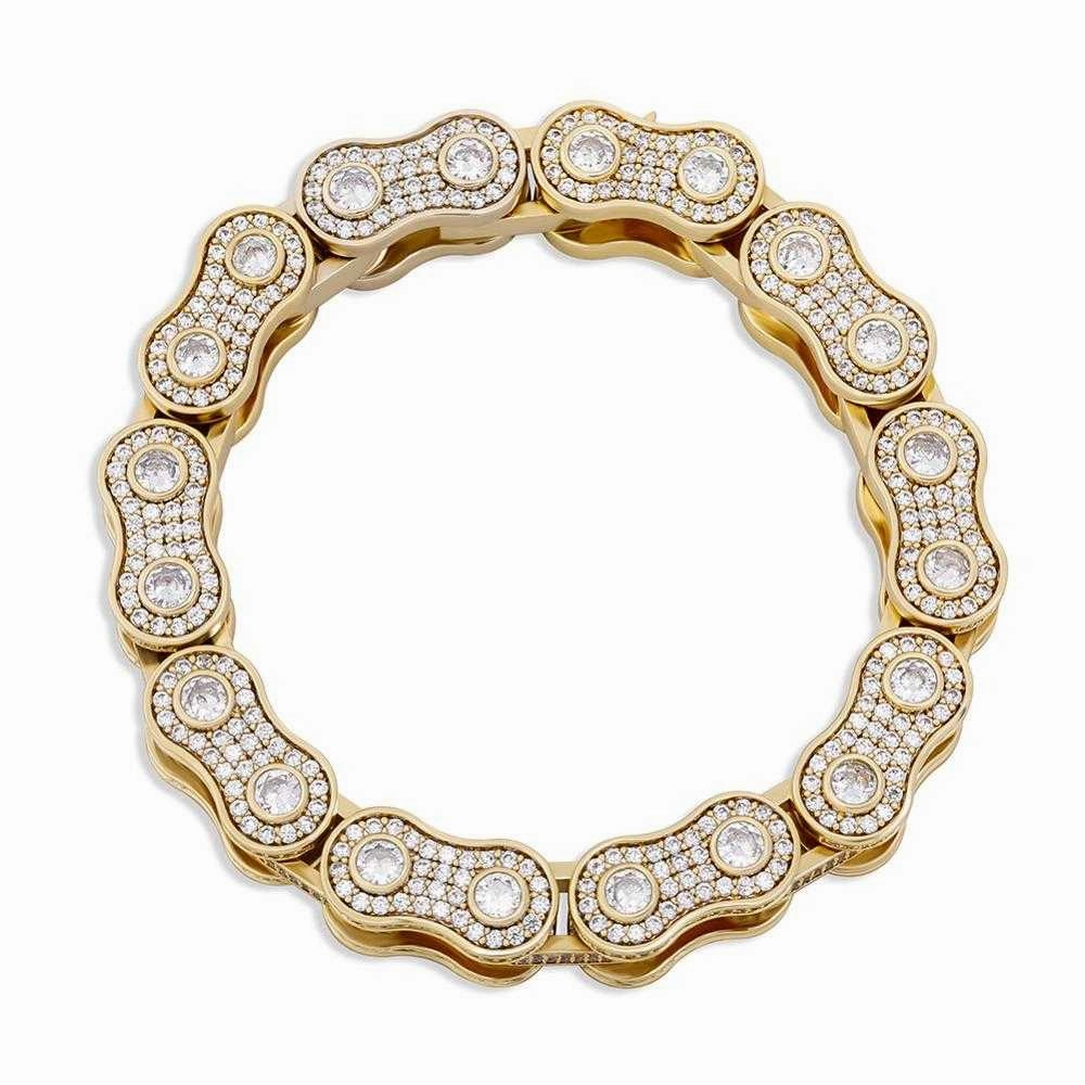 Cycolinks Bling 15mm Fully Covered in Cubic Zirconia Bike Chain Bracelet Steadfast Fusions Uncommon Perspective