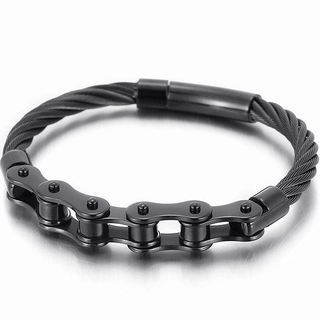 Spotless View Cycolinks Braided Wire Mens Bike Chain Bracelet