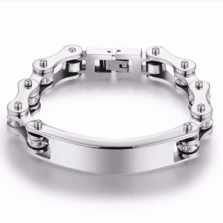 Cycolinks Custom 10mm Crystal Personalised ID Bracelet Vacation Ready