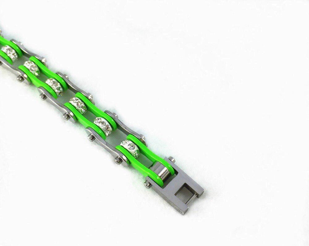 Cycolinks Green & Silver Crystal Bracelet Avant-Garde Charming Addition