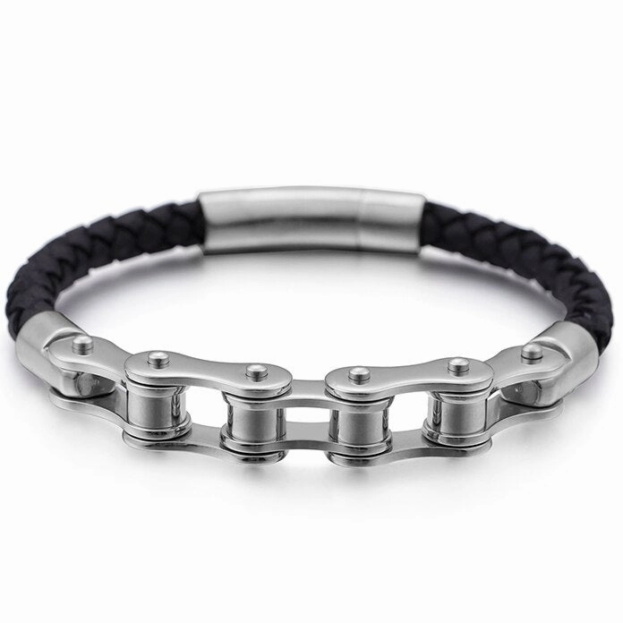 Honest Beauty Cycolinks Leather Bike Chain Bracelet