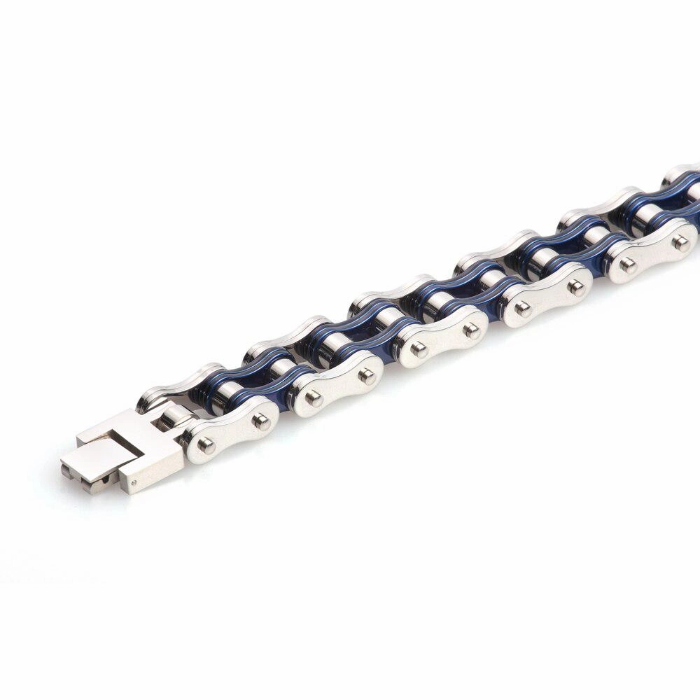 Trendsetting Styles Budget Friendly Cycolinks Silver & Blue Bike Chain Bracelet