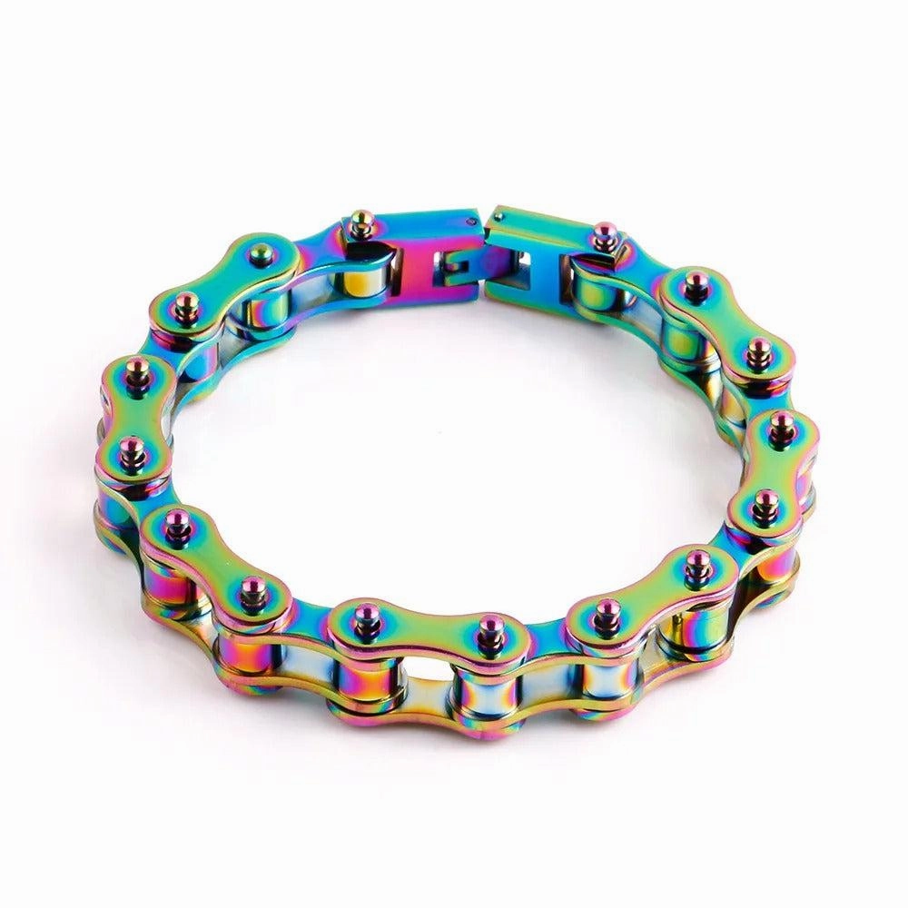 Cycolinks Stealth Rainbow Bike Chain Bracelet Handcrafted Details