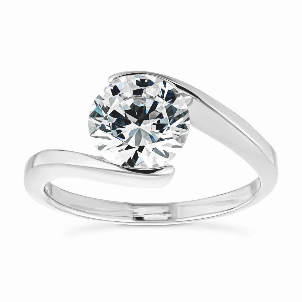 Custom Measurement Excellent product Daci Round Lab Grown Diamond Tension Style Solitaire Engagement Ring