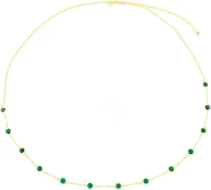 Daesar Body Chain Waist Dainty, Gold Plated Waist Belt Chains for Women Minimalist Green Cubic Zirconia Beach Body Jewelry