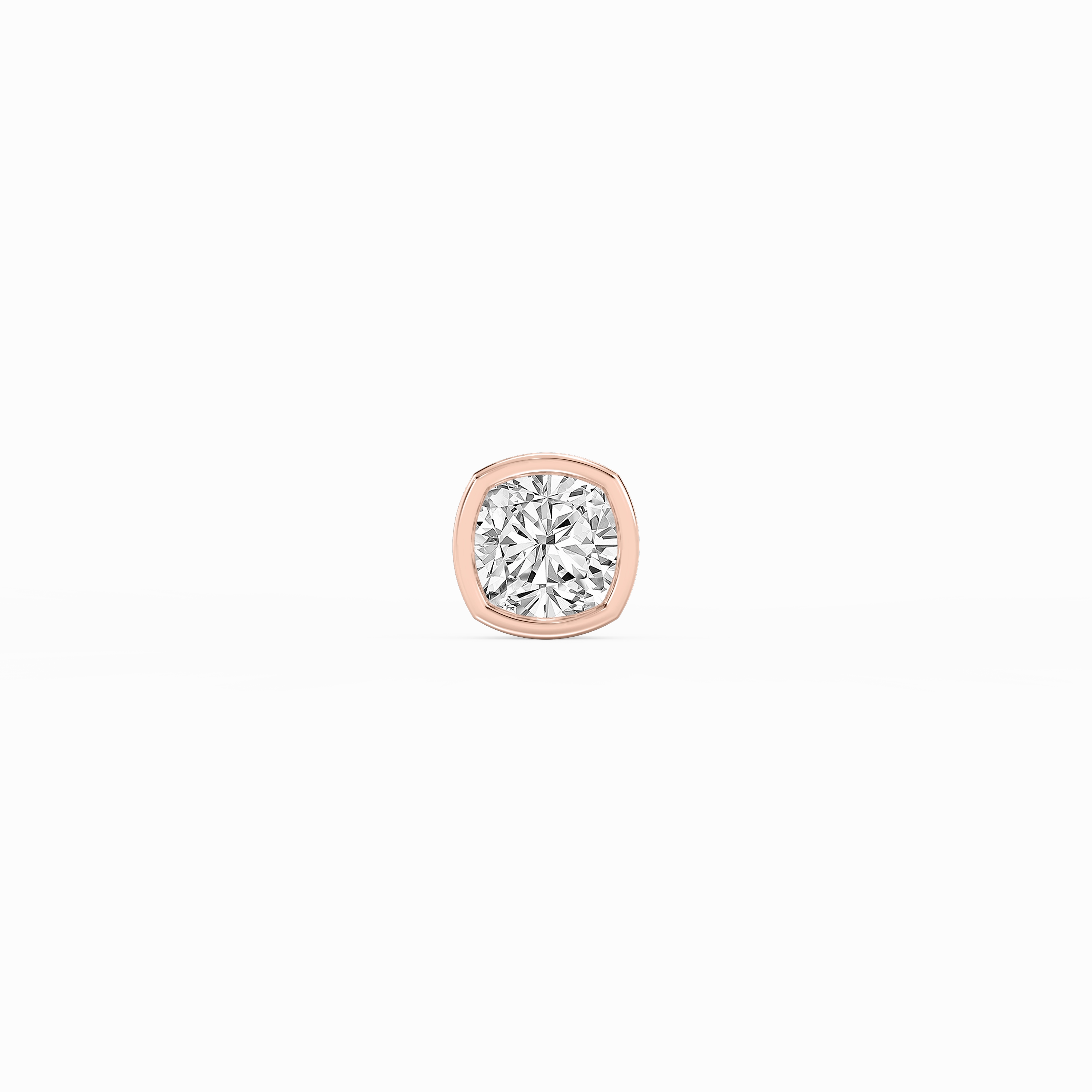 Sparkling Trinket Cushion Lab Grown Diamond Bezel Set Single Stud Earring