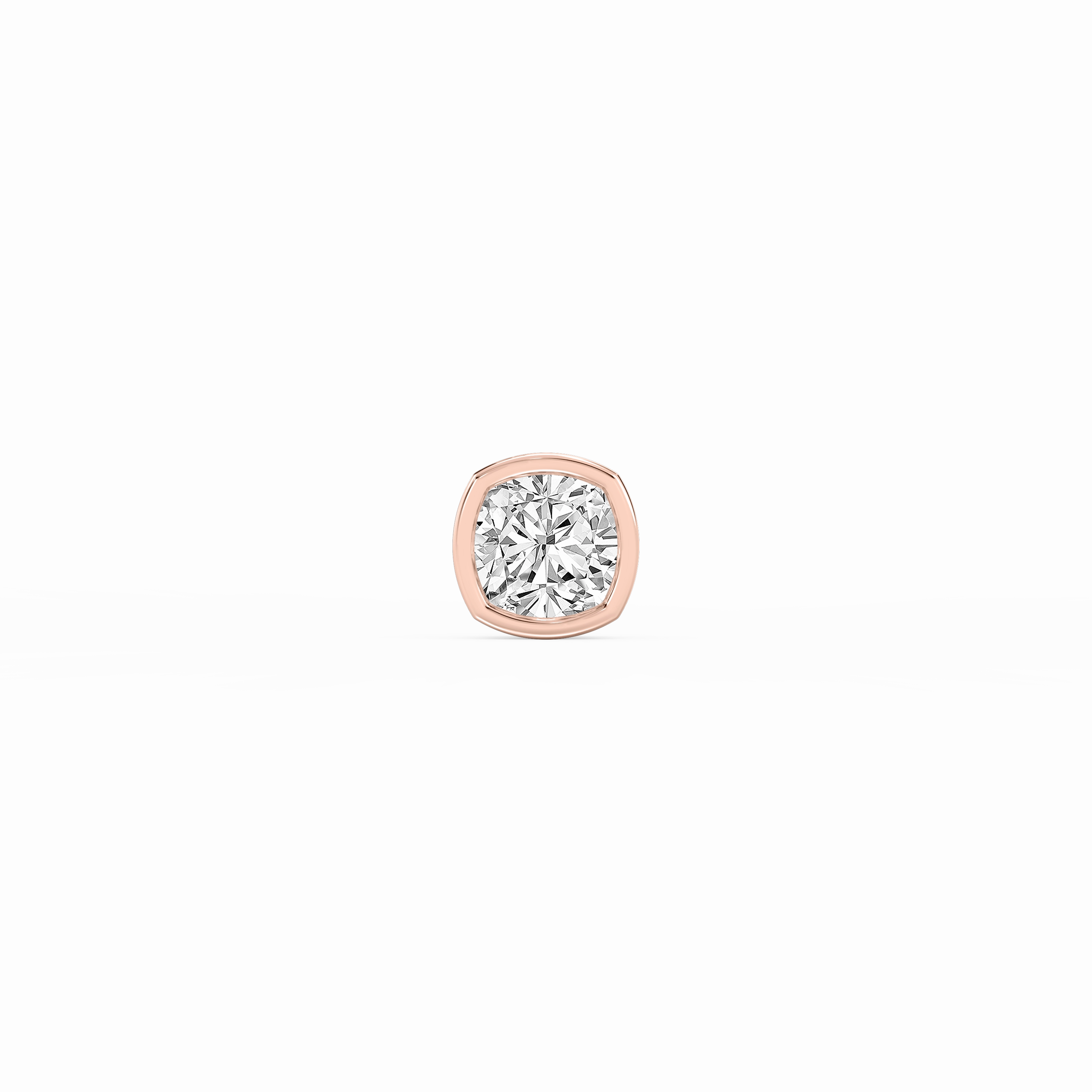 Sturdy Accessory Vacation Decoration Cushion Lab Grown Diamond Bezel Set Single Stud Earring