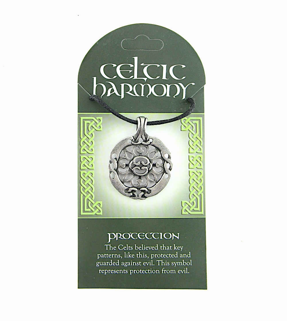 Celtic Harmony Protection Amulet Pendant Necklace, Lead-Free Pewter With Cord Modern Item Lovely Style