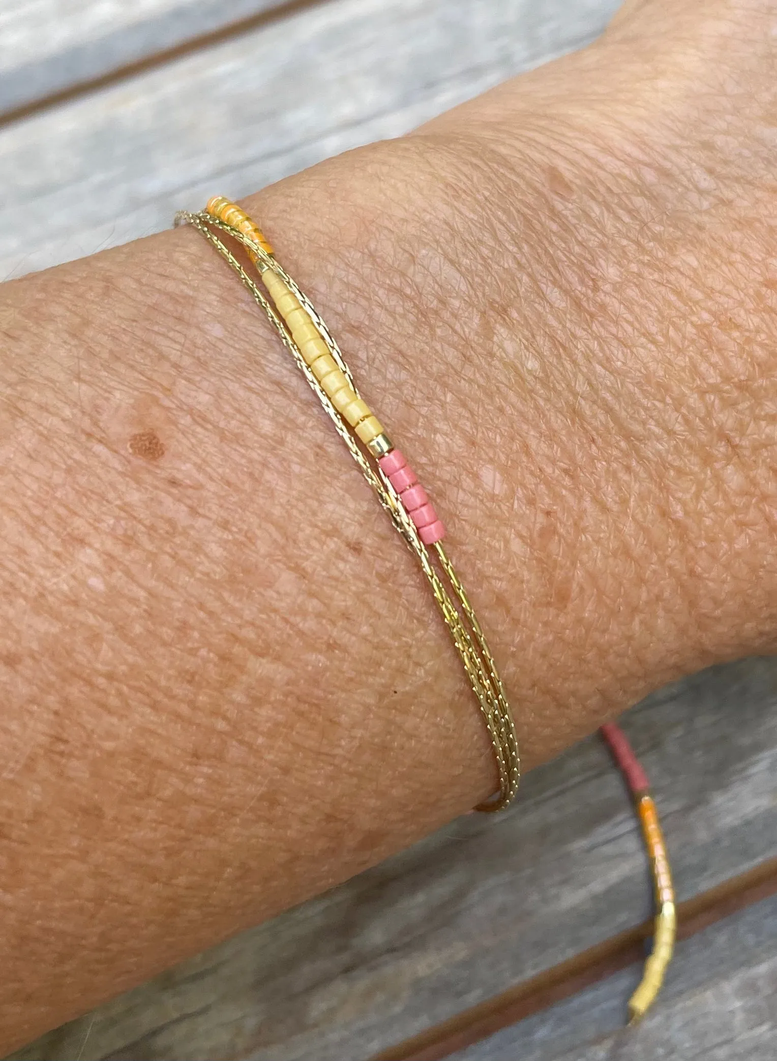 Dainty adjustable beaded necklace