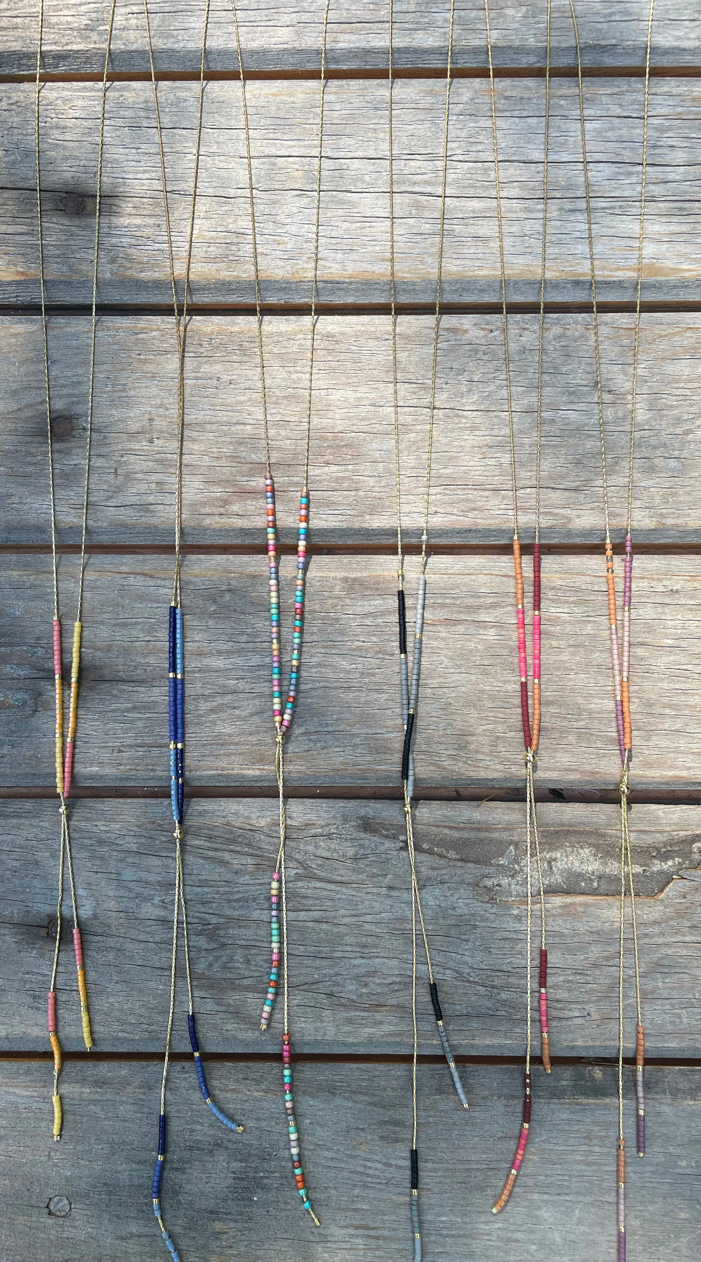 Dainty adjustable beaded necklace