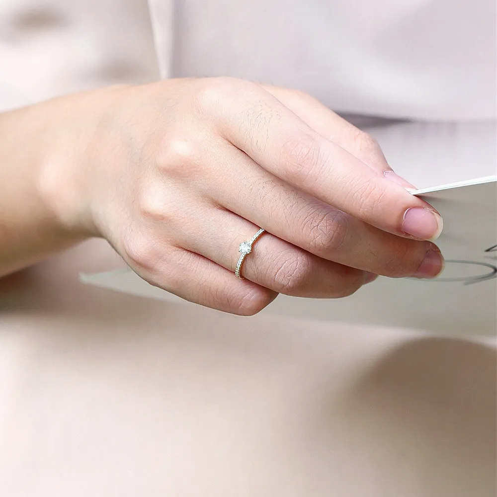 Dainty Classic Six Prong Diamond Ring