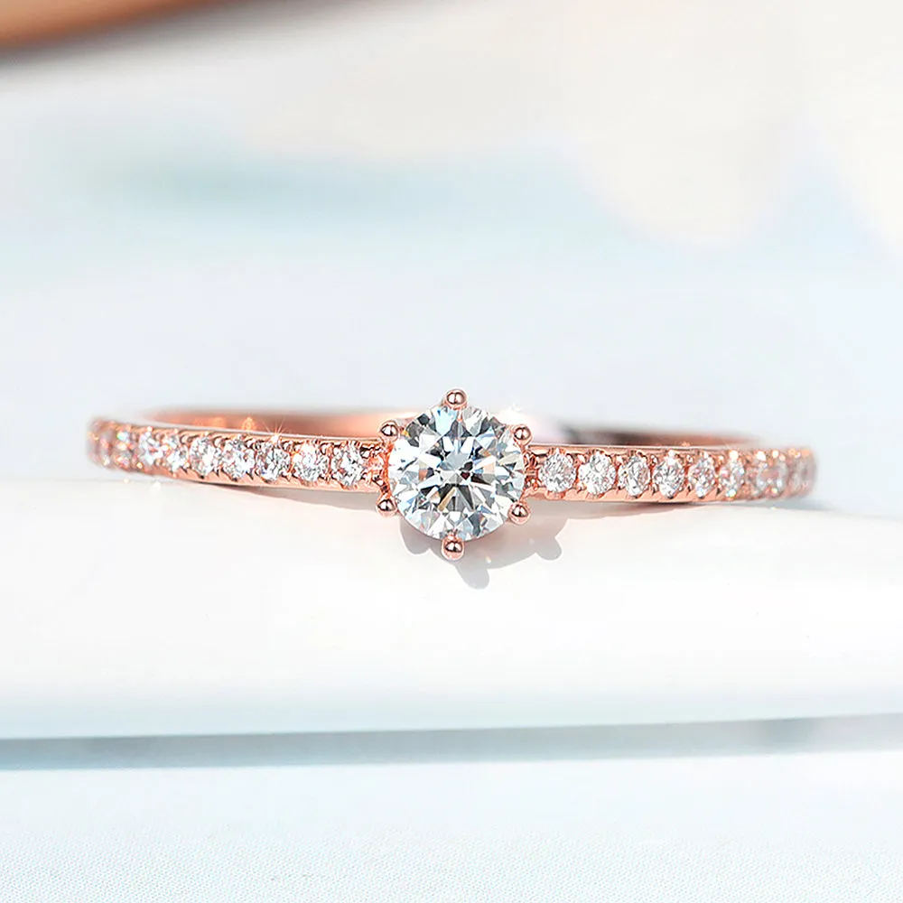 Dainty Classic Six Prong Diamond Ring