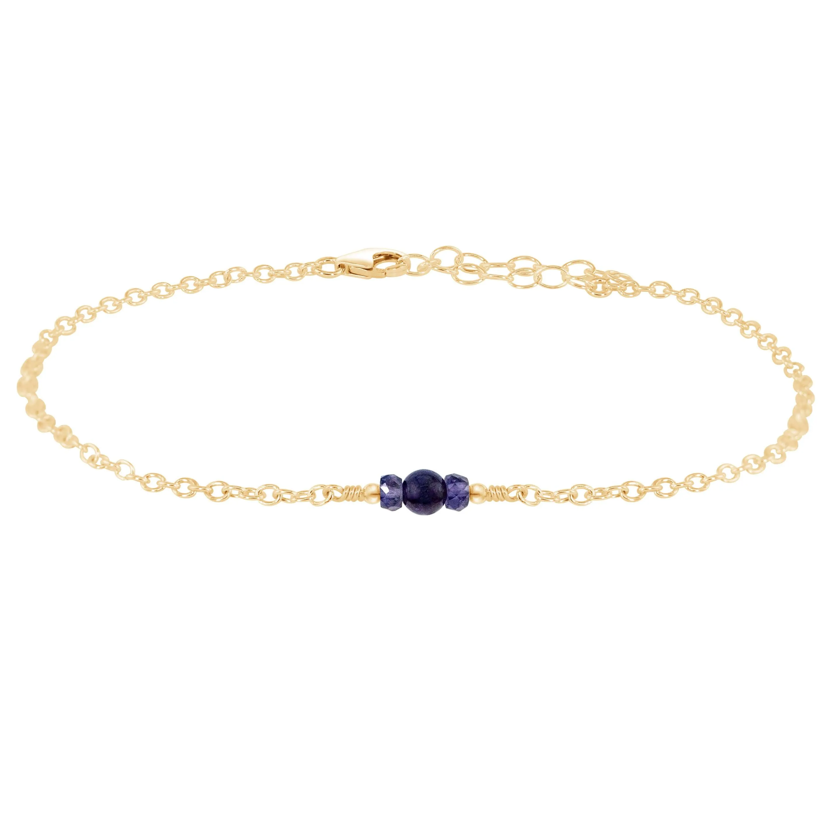 Dainty Iolite Gemstone Anklet