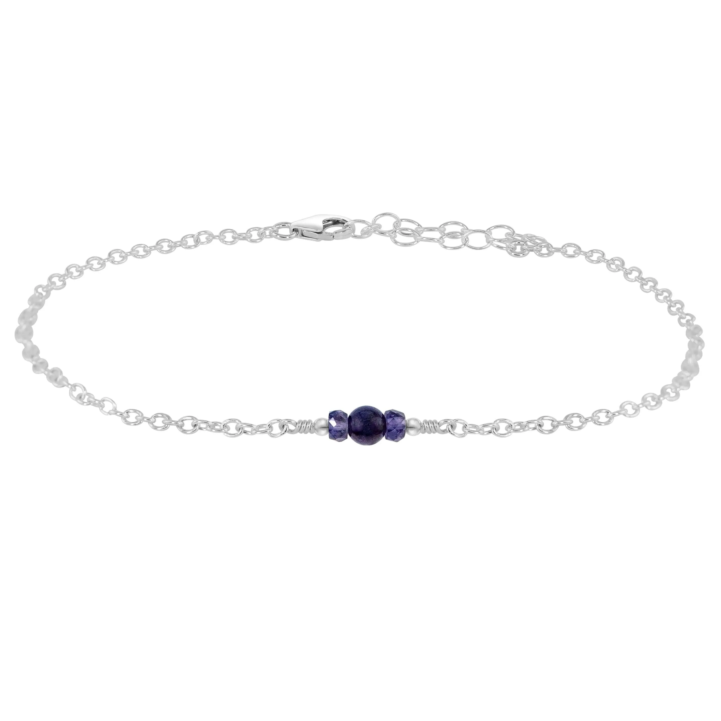 Dainty Iolite Gemstone Anklet