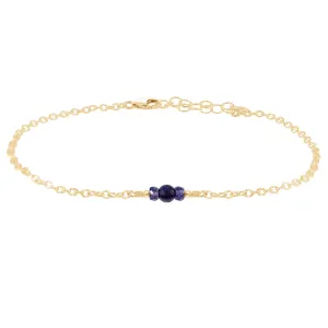 Dainty Iolite Gemstone Anklet