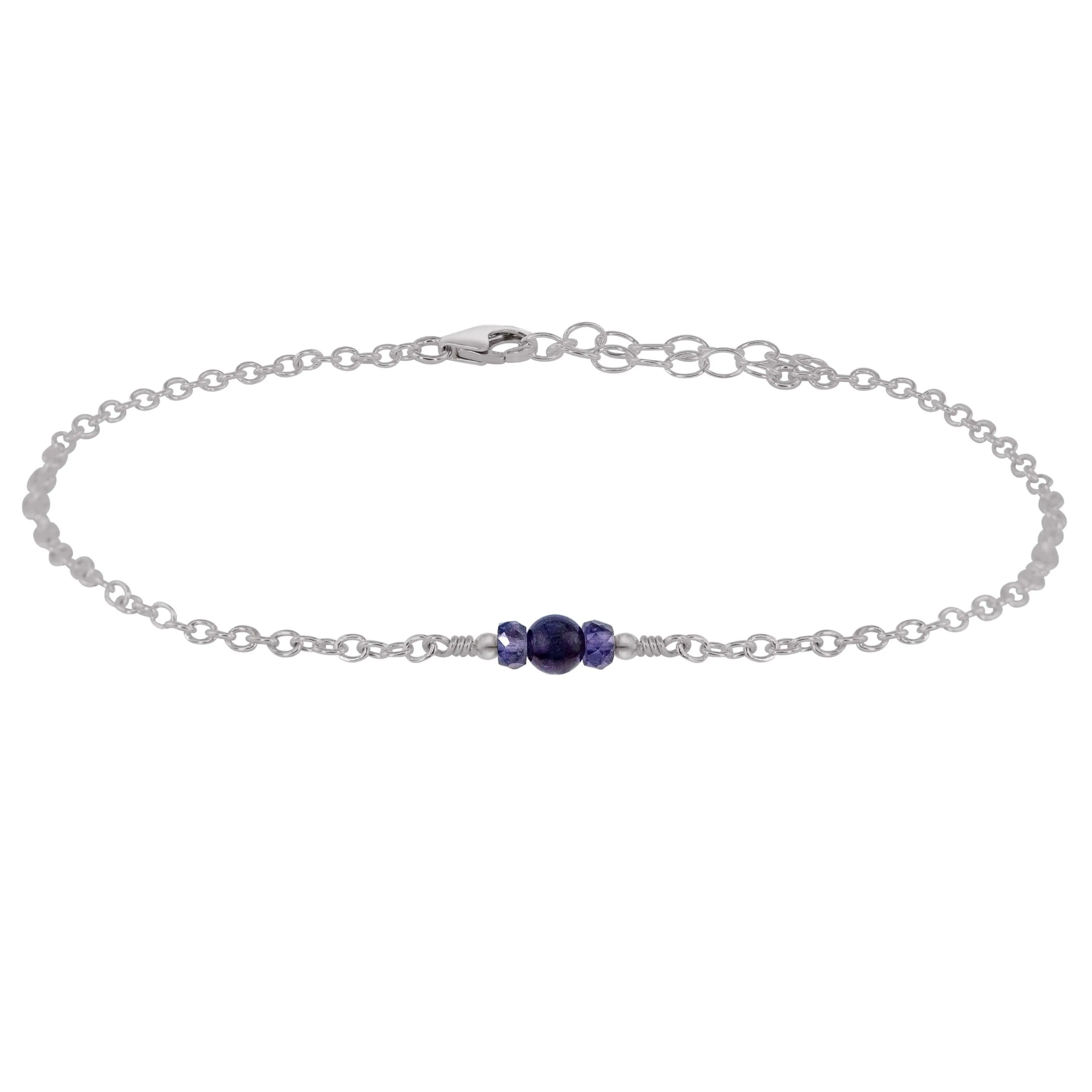 Dainty Iolite Gemstone Anklet