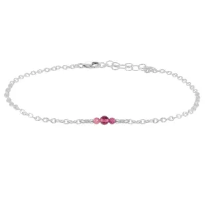 Dainty Pink Tourmaline Gemstone Anklet