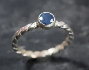 Dainty Sapphire Ring - Round Bezel Ring - September Birthstone Ring
