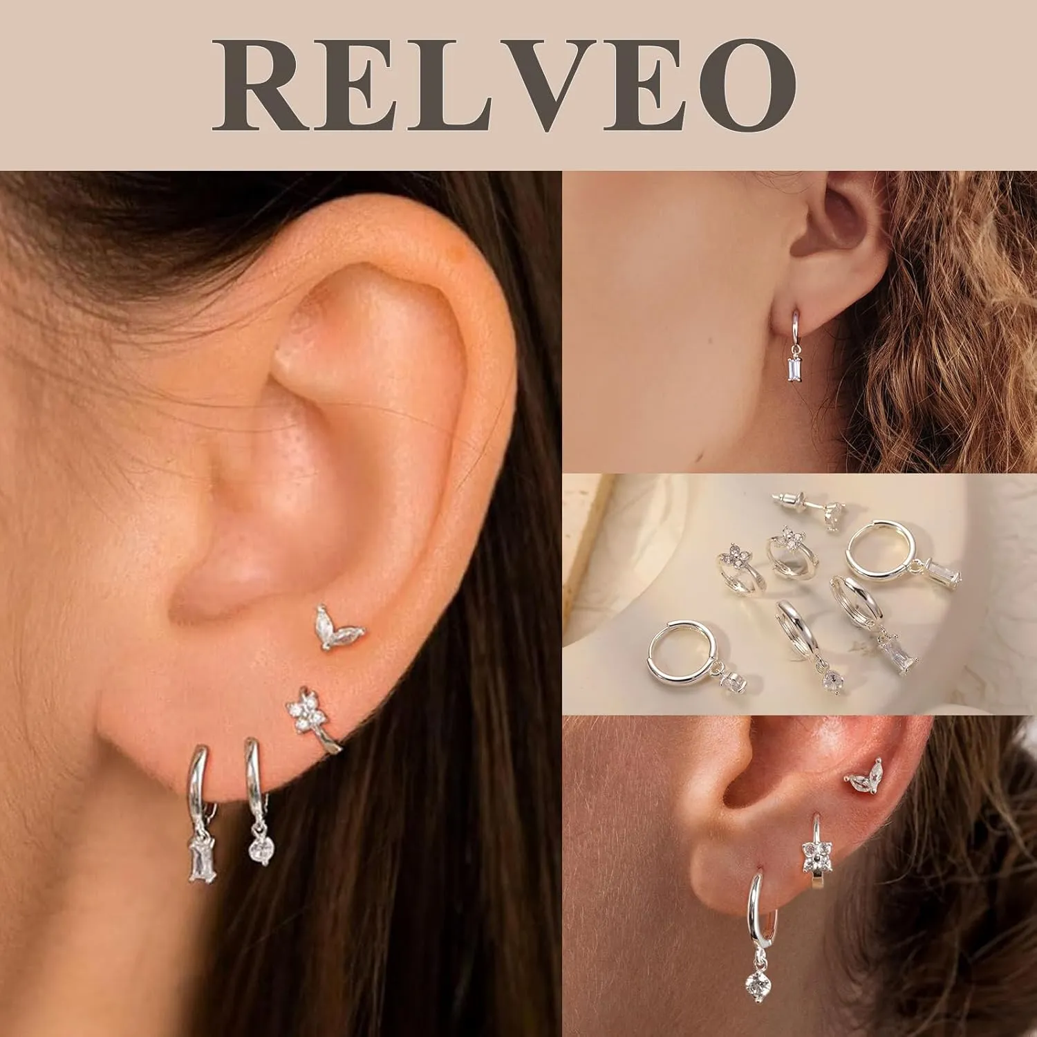 Dainty Silver Earrings for Women 14k Gold Plated Lightweight Hoop Earrings Set for Women Trendy Small Silver Hoop Huggie Jewelry