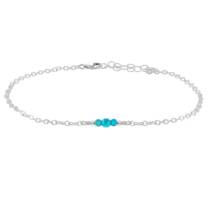 Dainty Turquoise Gemstone Anklet