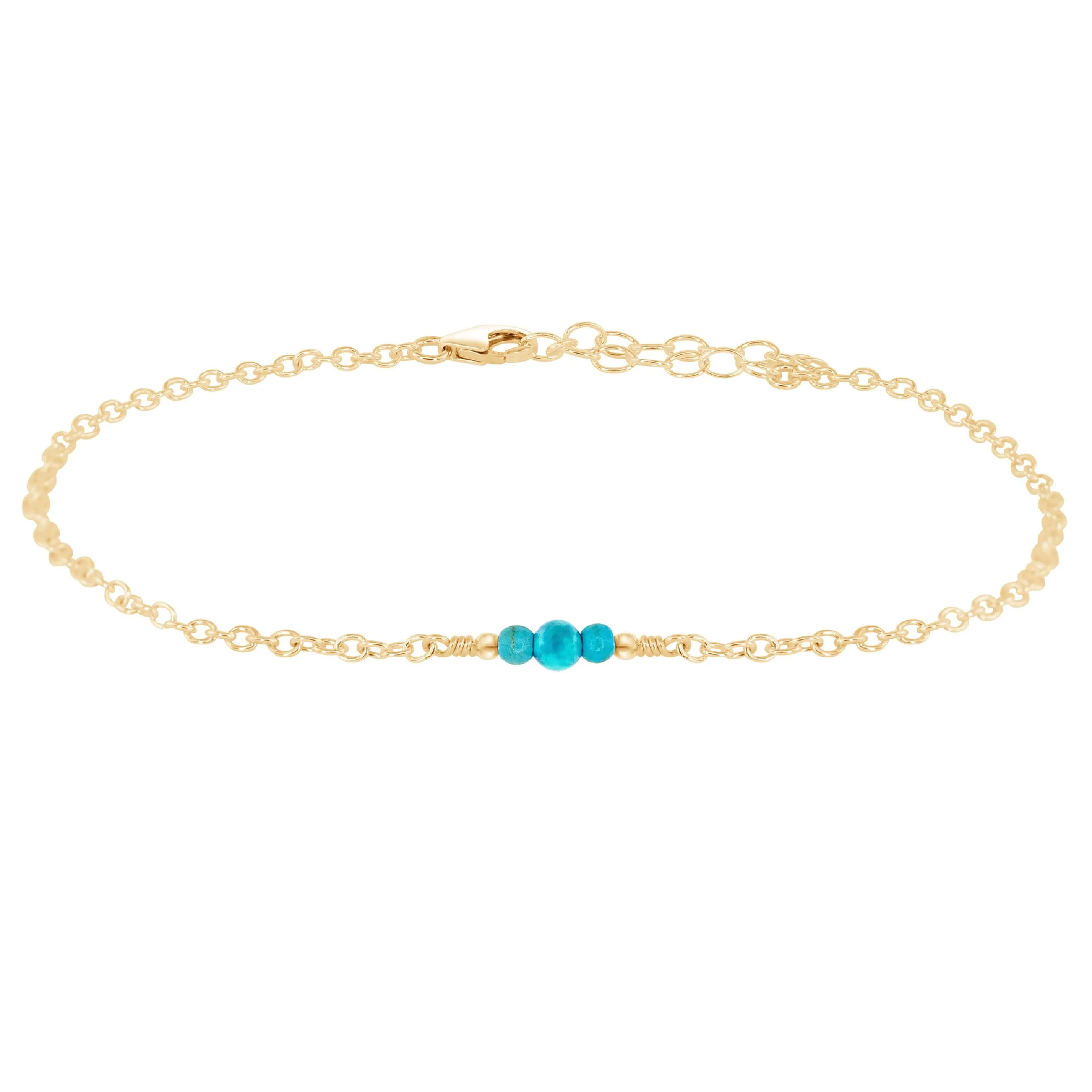Dainty Turquoise Gemstone Anklet