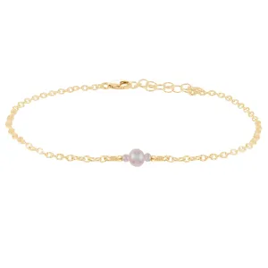 Dainty White Freshwater Pearl Gemstone Anklet