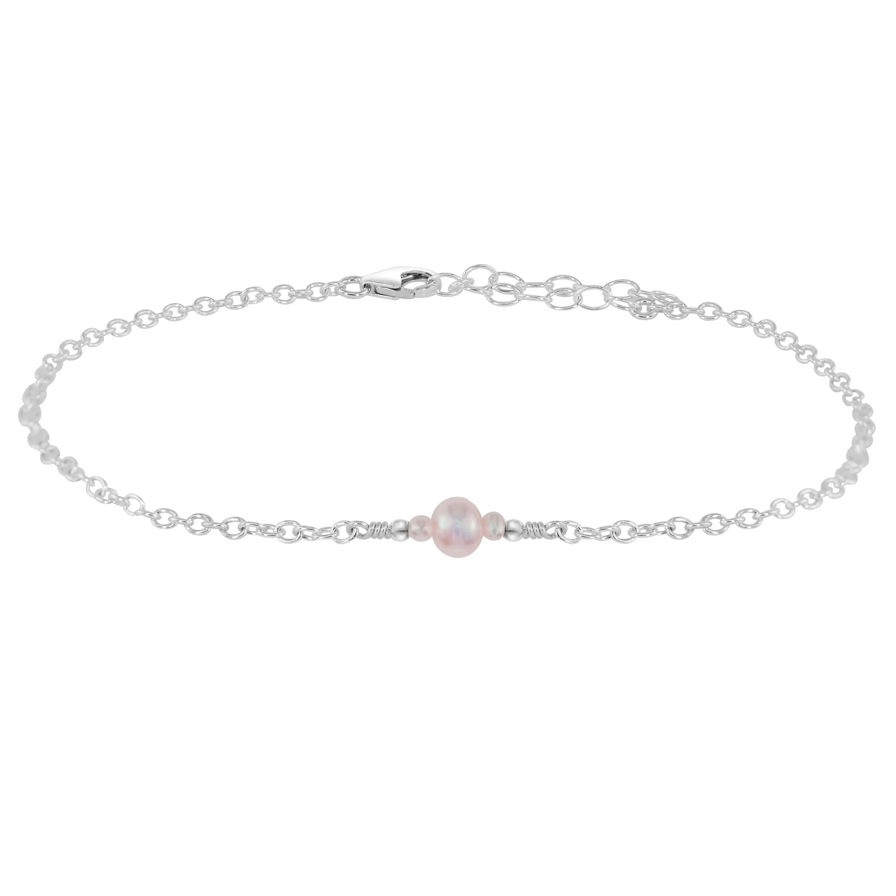 Dainty White Freshwater Pearl Gemstone Anklet