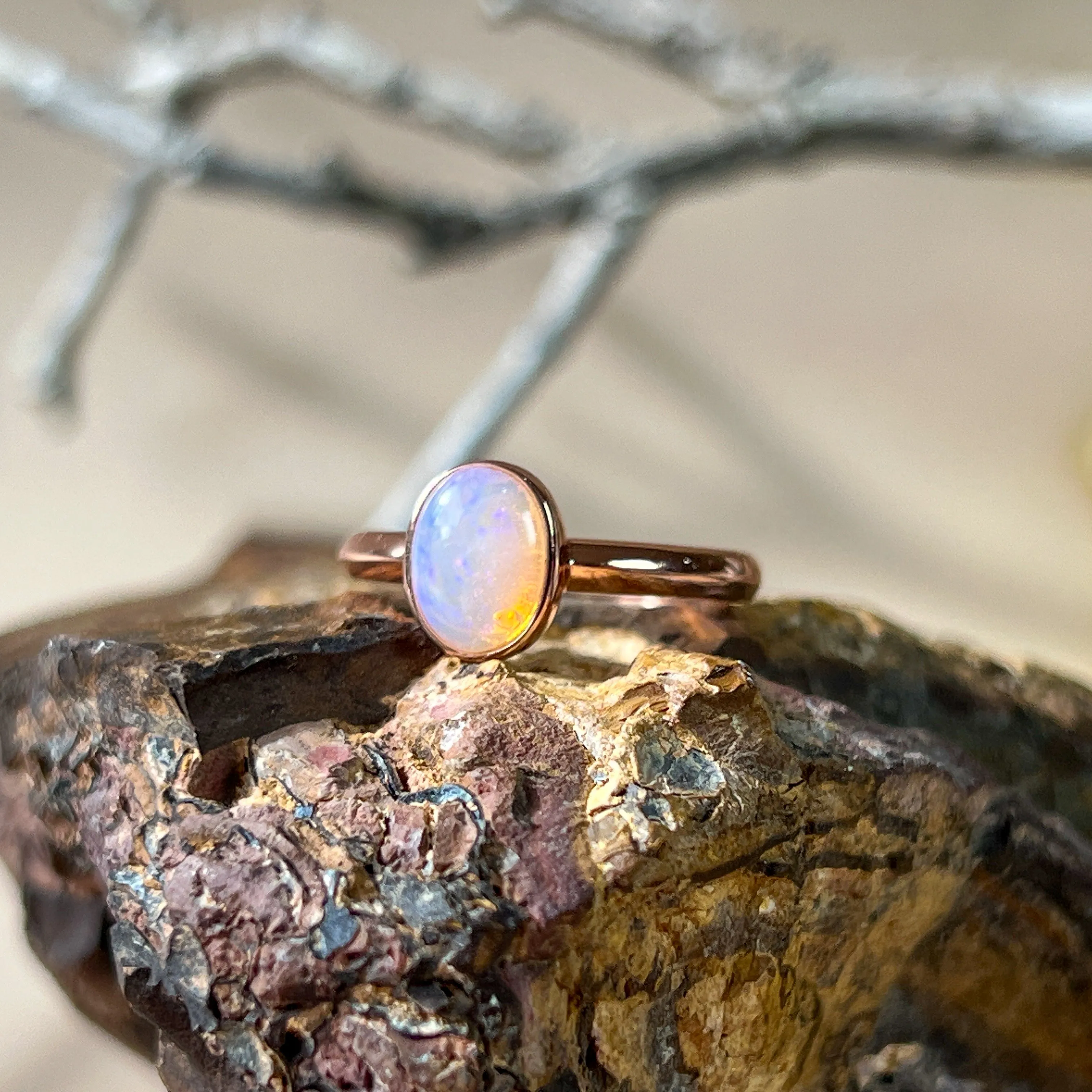 Dainty White Opal Ring for Women - Gold & Sterling Silver - Elegant Opal Jewelry"