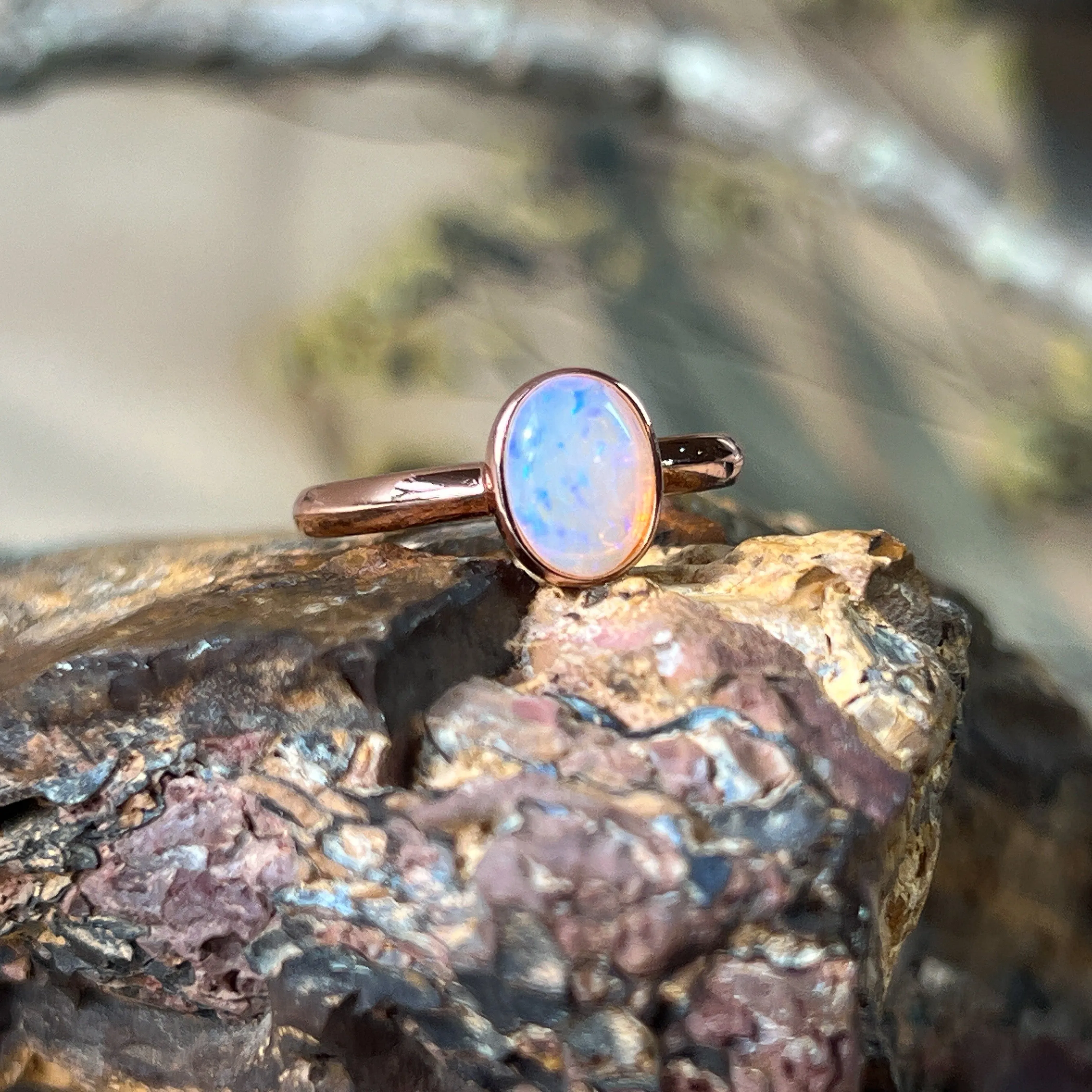 Dainty White Opal Ring for Women - Gold & Sterling Silver - Elegant Opal Jewelry"