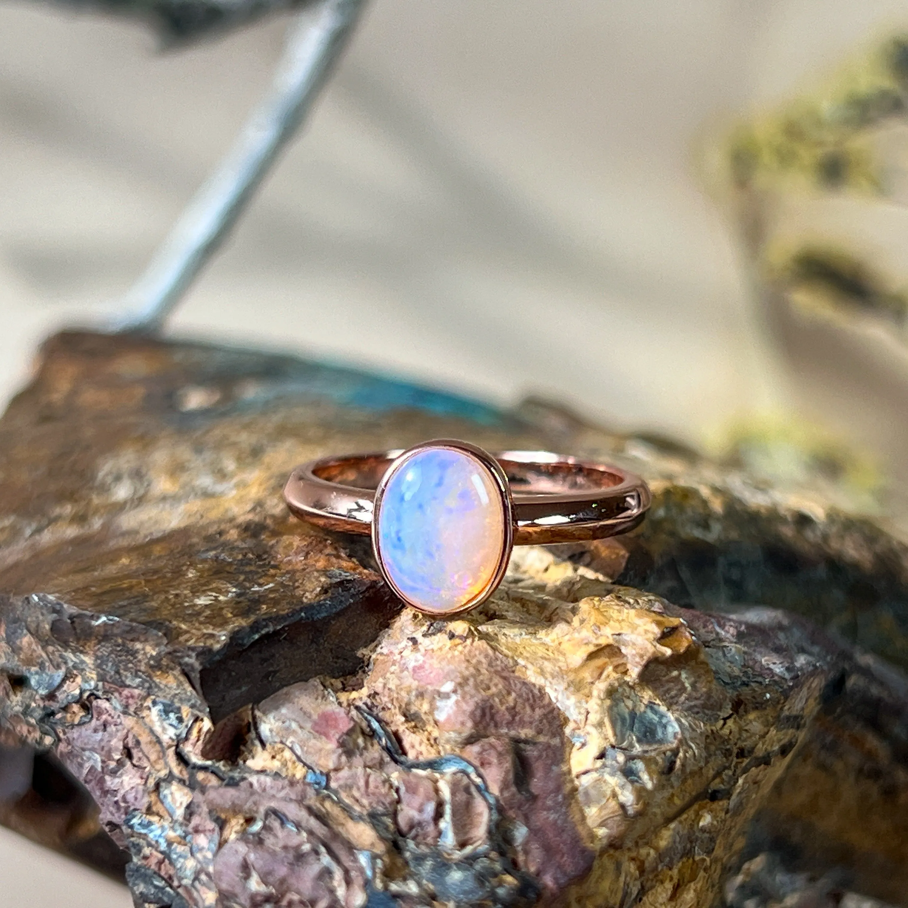 Dainty White Opal Ring for Women - Gold & Sterling Silver - Elegant Opal Jewelry"