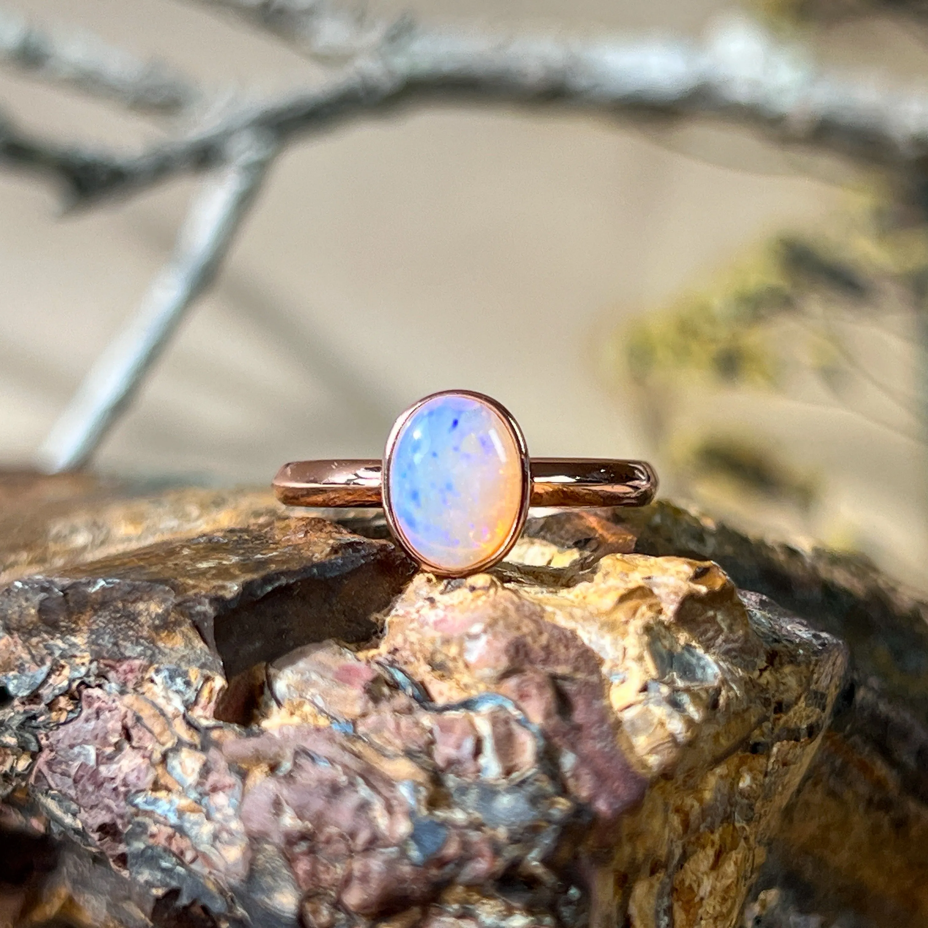 Dainty White Opal Ring for Women - Gold & Sterling Silver - Elegant Opal Jewelry"