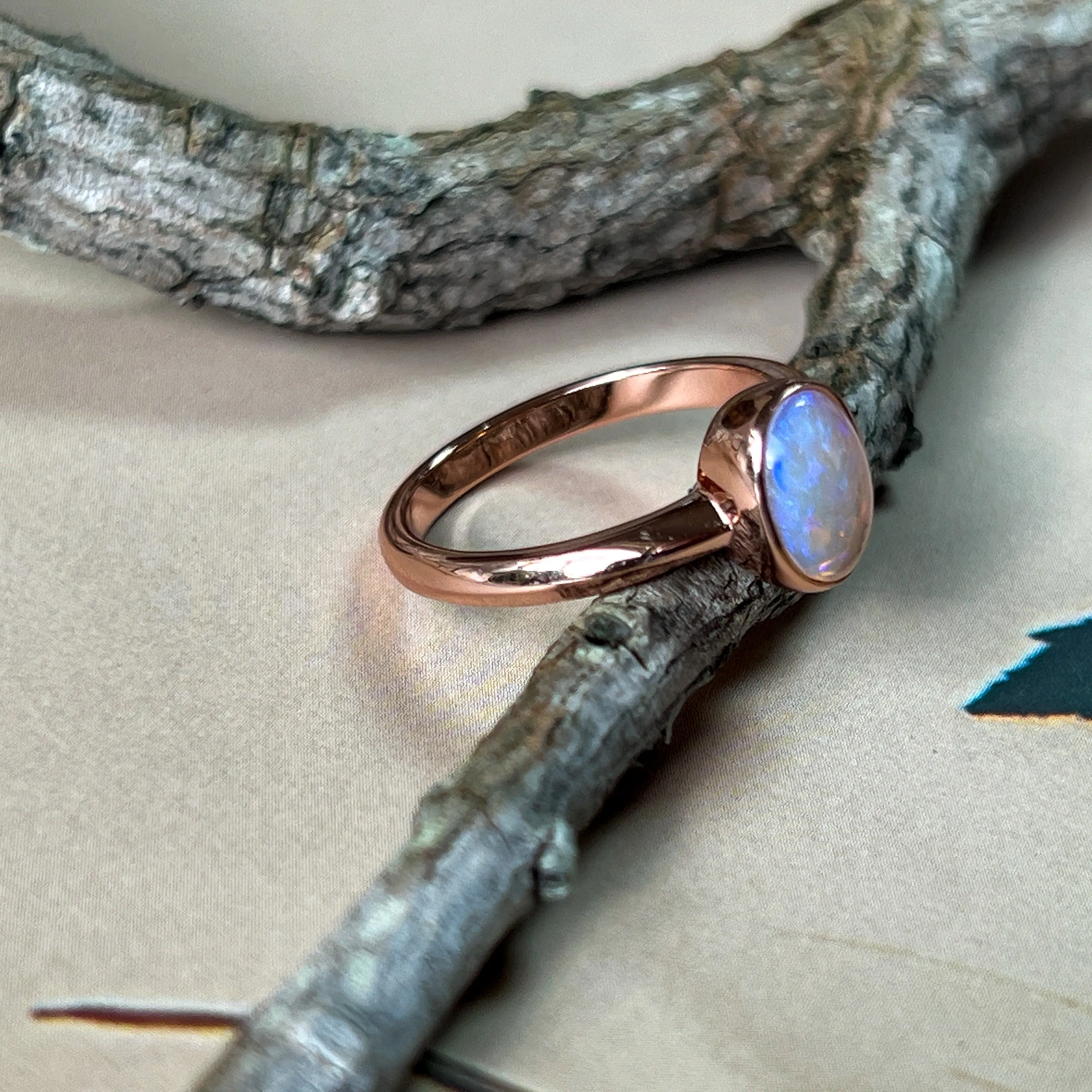 Dainty White Opal Ring for Women - Gold & Sterling Silver - Elegant Opal Jewelry"