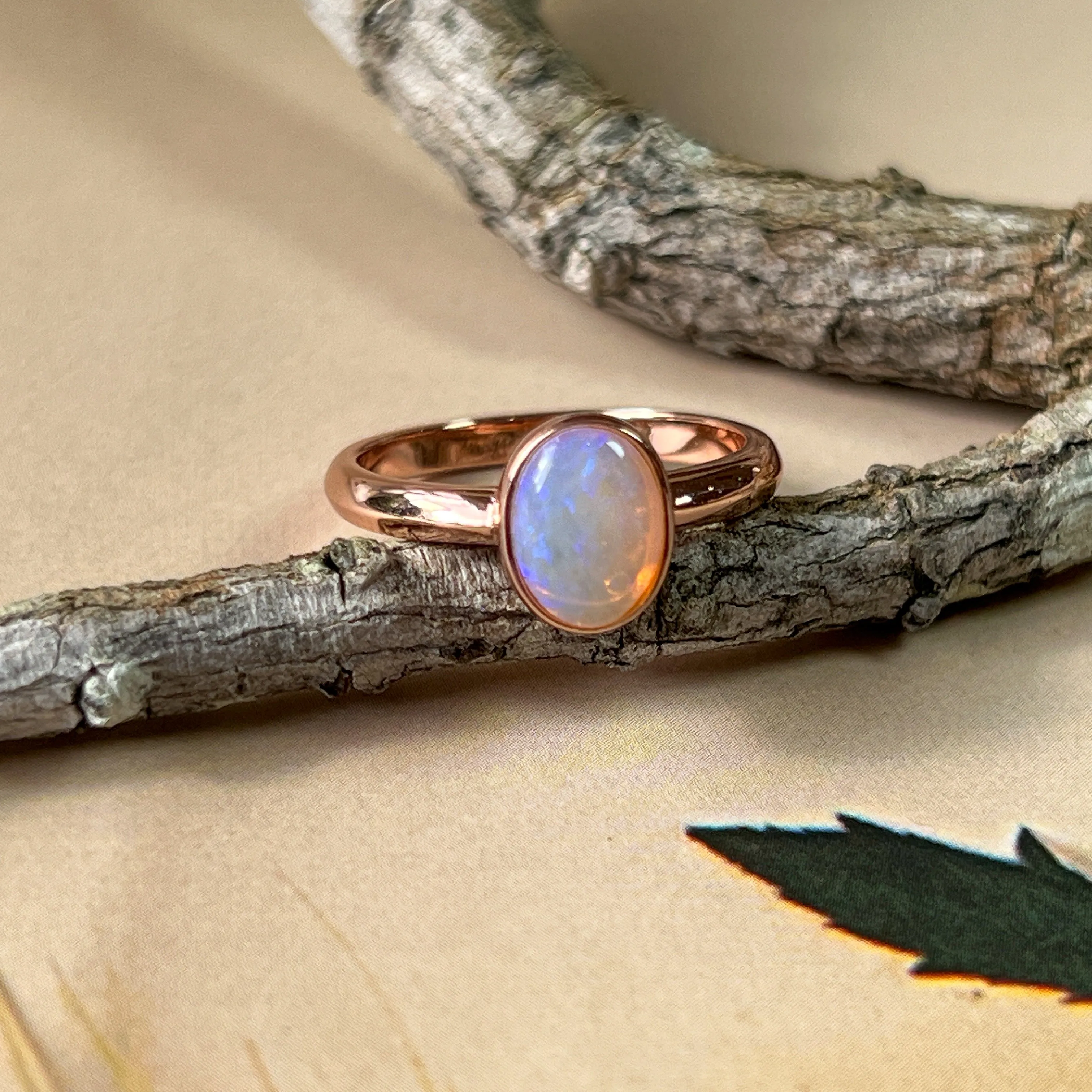 Dainty White Opal Ring for Women - Gold & Sterling Silver - Elegant Opal Jewelry"