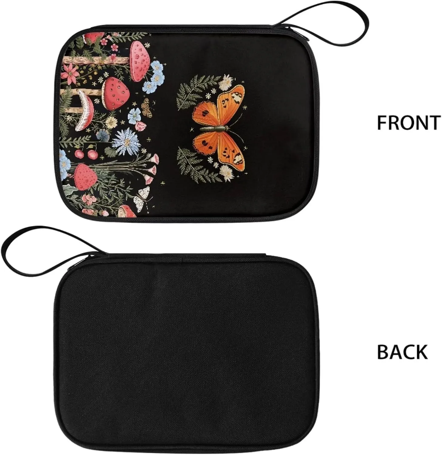 Daisy Mushroom Watch Band Storage Case for Watch Bands, Portable Organizer Bag Hold 12 Watch Straps Compatible with Smartwatch Band and Other Accessories
