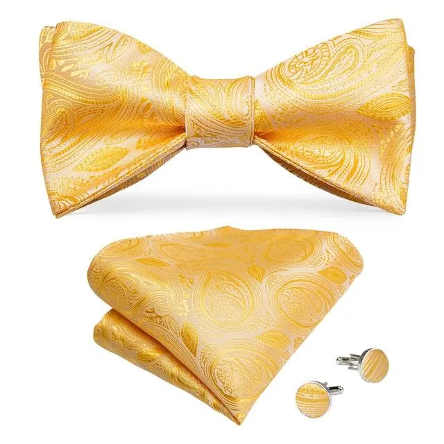 Daisy Yellow Paisley Matching Bowtie Set (3pc)