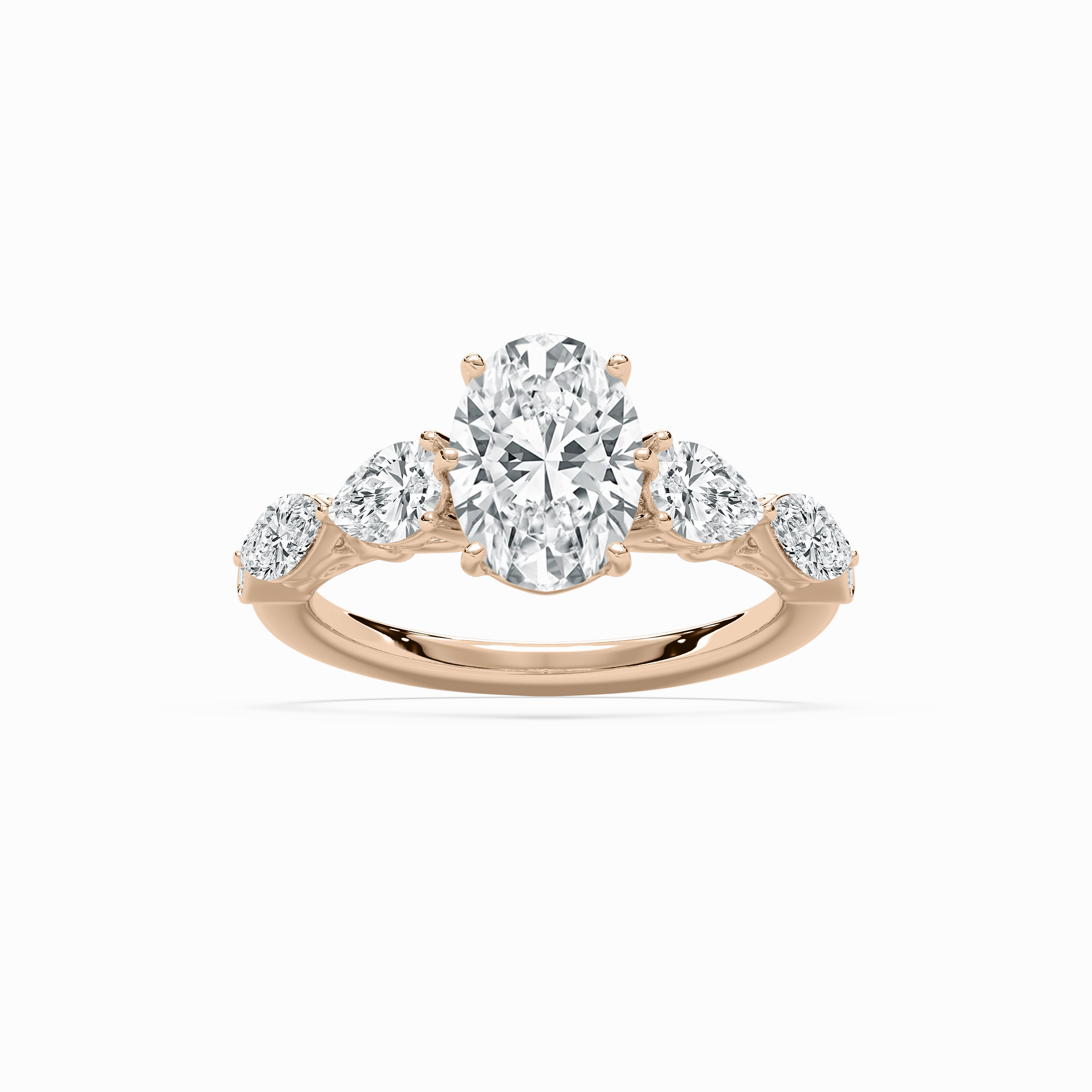 Dana 3 ctw Oval Lab Grown Diamond Scroll Side Stone Engagement Ring Ready to Wear