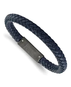 Dark Blue Leather Bracelet