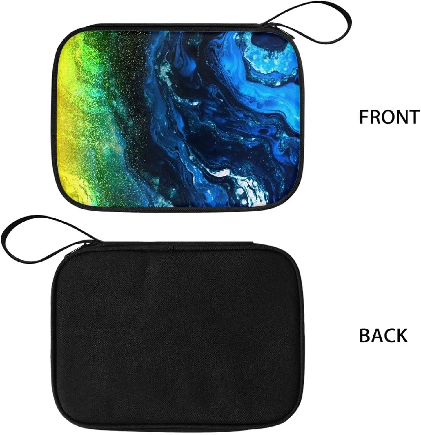 Dark Blue Marble Watch Band Storage Case Hold 12 Watch Straps Watch Band Case Portable Organizer Bag Compatible with Smartwatch Band and Other Accessories