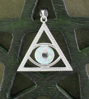 Fashionable Adornment Common Accessory Eye of Providence Pendant with Lab Opal and CZ