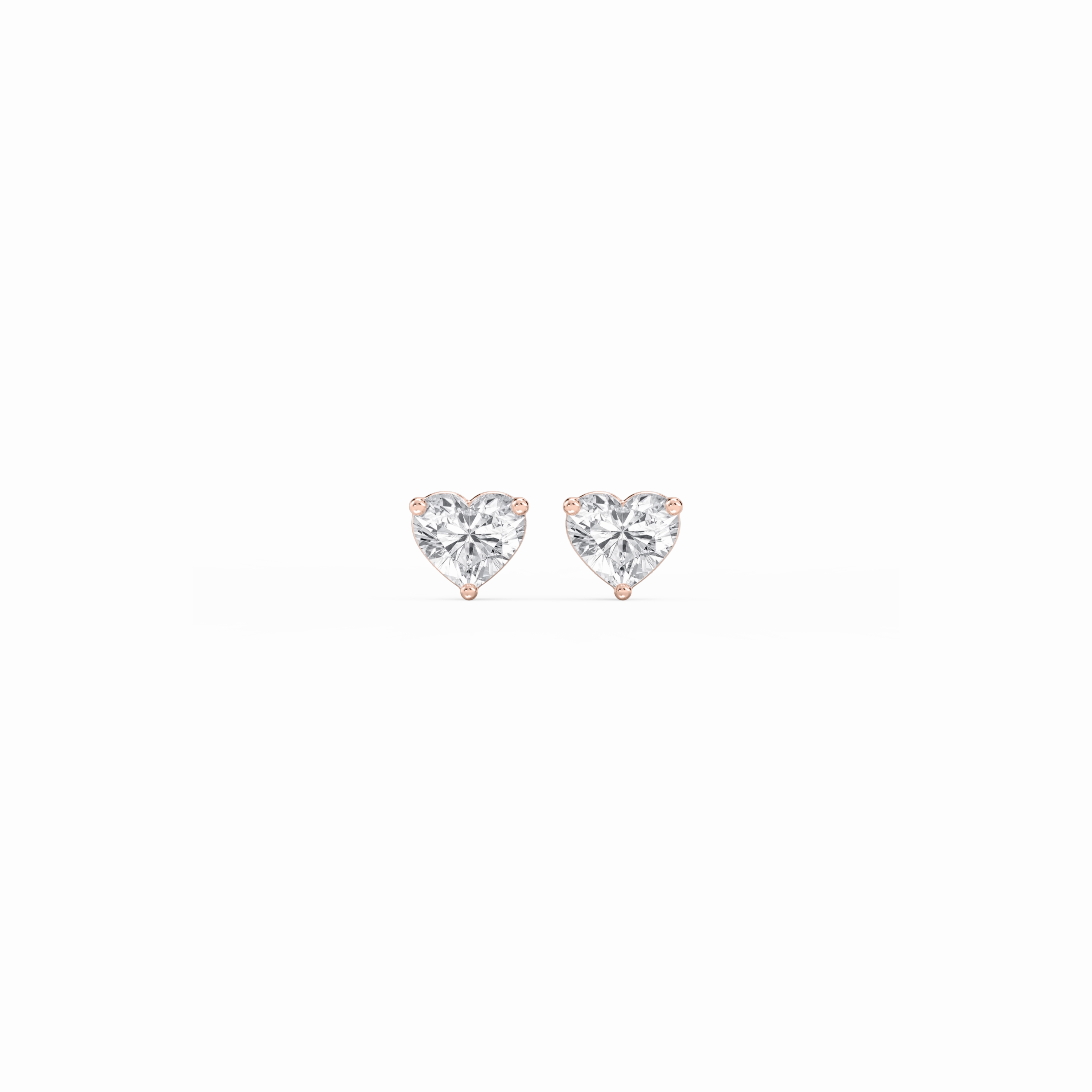 Simple Item Beautiful Style Heart Lab Grown Diamond Classic Three Prong Martini Stud Earrings